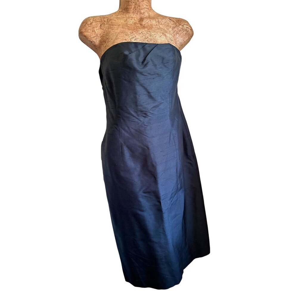 Black Strapless Silk  Evening Dress Size 2